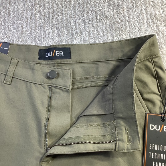 DU/ER Nustretch Shorts Thyme Green Technical Performance Mens Size 32 NWT - Picture 11 of 16
